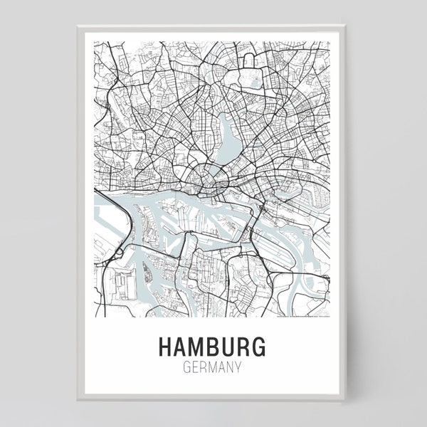 Hamburg Map | Hamburg Map Prints | Hamburg City Print | City Map | Instant Download | Map Print, Map Print, Map Print Poster
