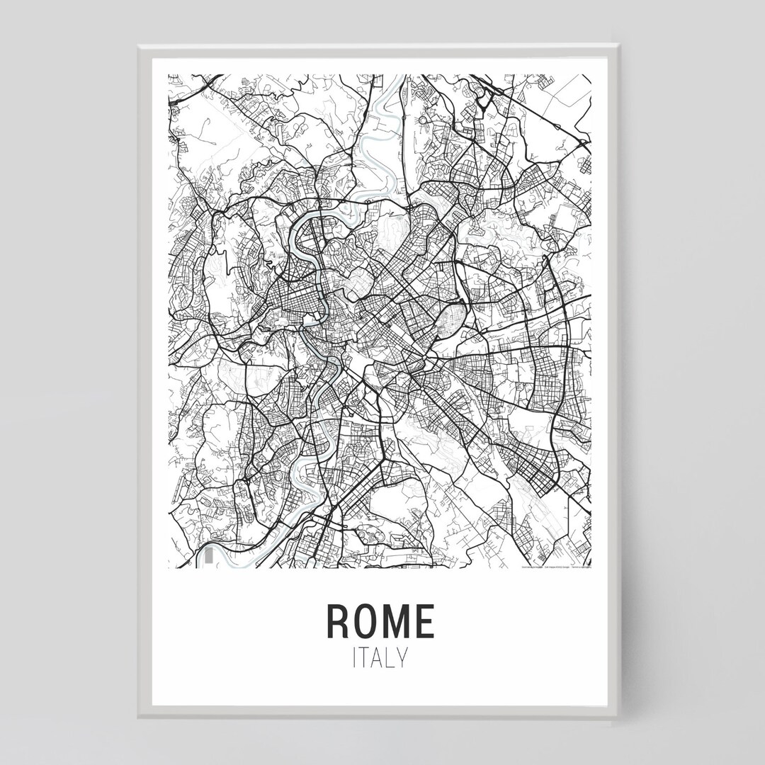 Rome Map Rome Map Prints Rome City Print City Map Instant Download Map ...