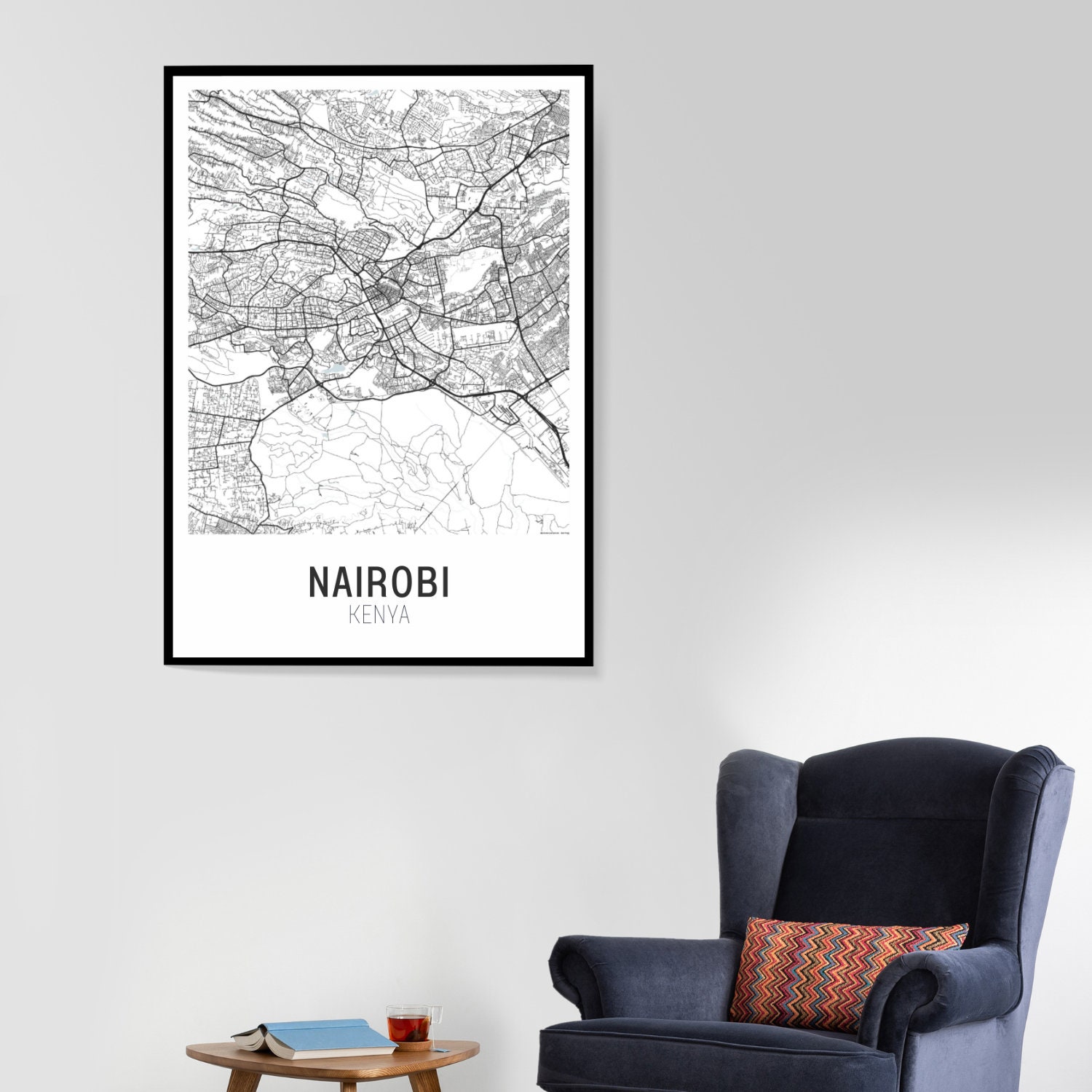 Nairobi Map Nairobi Map Prints Nairobi City Print City - Etsy