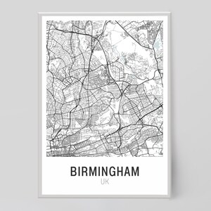 Birmingham Map Birmingham Map Prints Birmingham City Print - Etsy