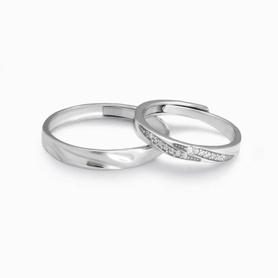 Buy Solitaire Couple Band Rings Online | Divine Solitaires