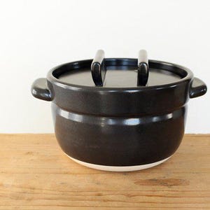 Nakagawa Masashichi Shoten Donabe schwarz 2 Tassen | Japanischer Tontopf