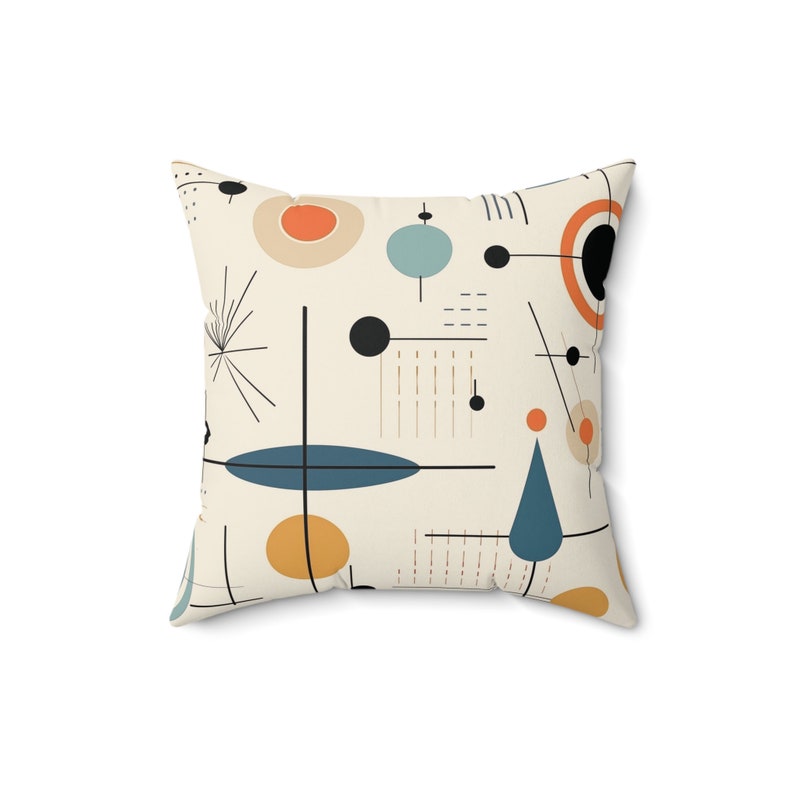 Retro 50s Throw Pillow, Mid-Century Modern Decor image 8
