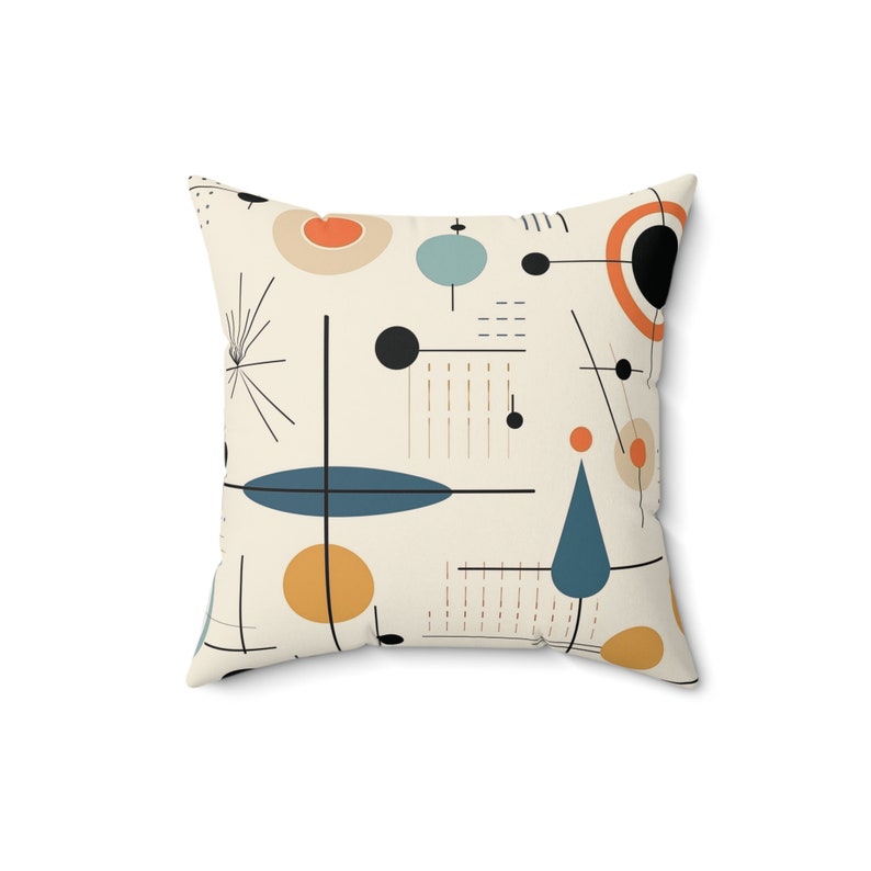 Retro 50s Throw Pillow, Mid-Century Modern Decor image 7