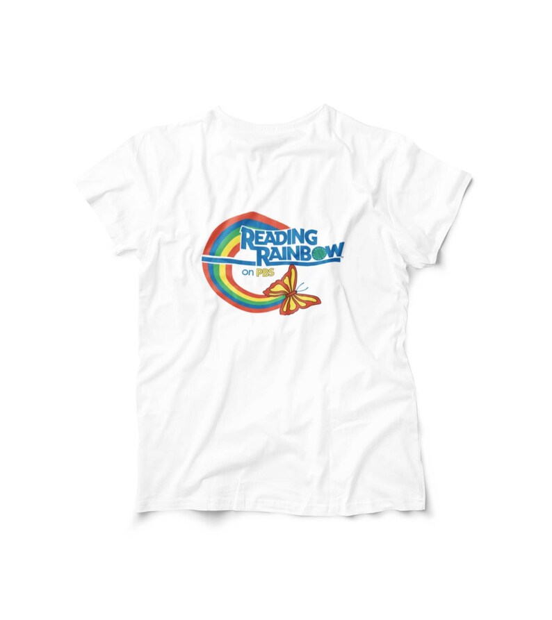 Reading Rainbow Retro Rainbow Butterfly T-shirt | Vintage Logo image 10