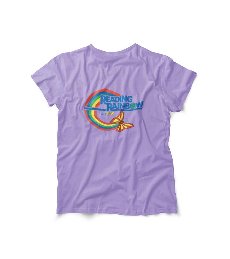 Reading Rainbow Retro Rainbow Butterfly T-shirt | Vintage Logo image 12
