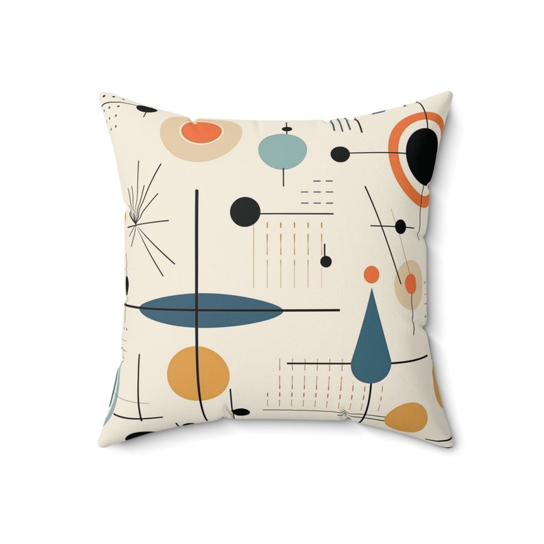 Retro 50s Throw Pillow, Mid-Century Modern Decor image 10