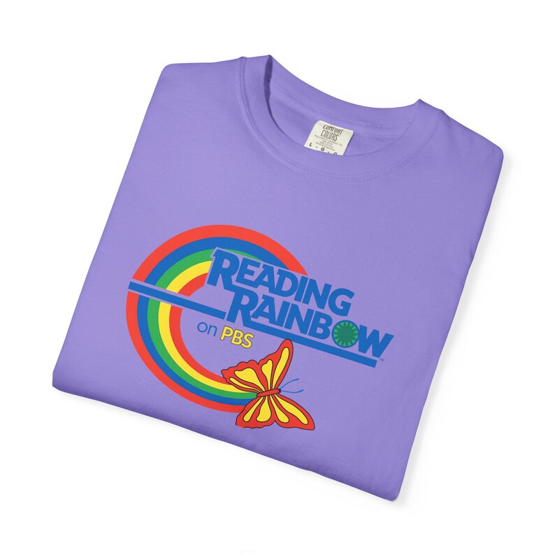 Reading Rainbow Retro Rainbow Butterfly T-shirt | Vintage Logo image 9