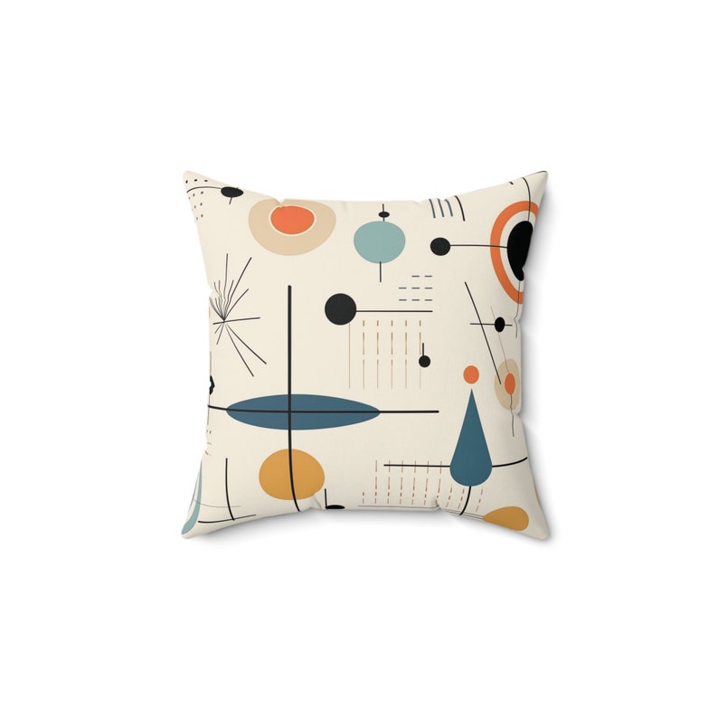 Retro 50s Throw Pillow, Mid-Century Modern Decor image 5