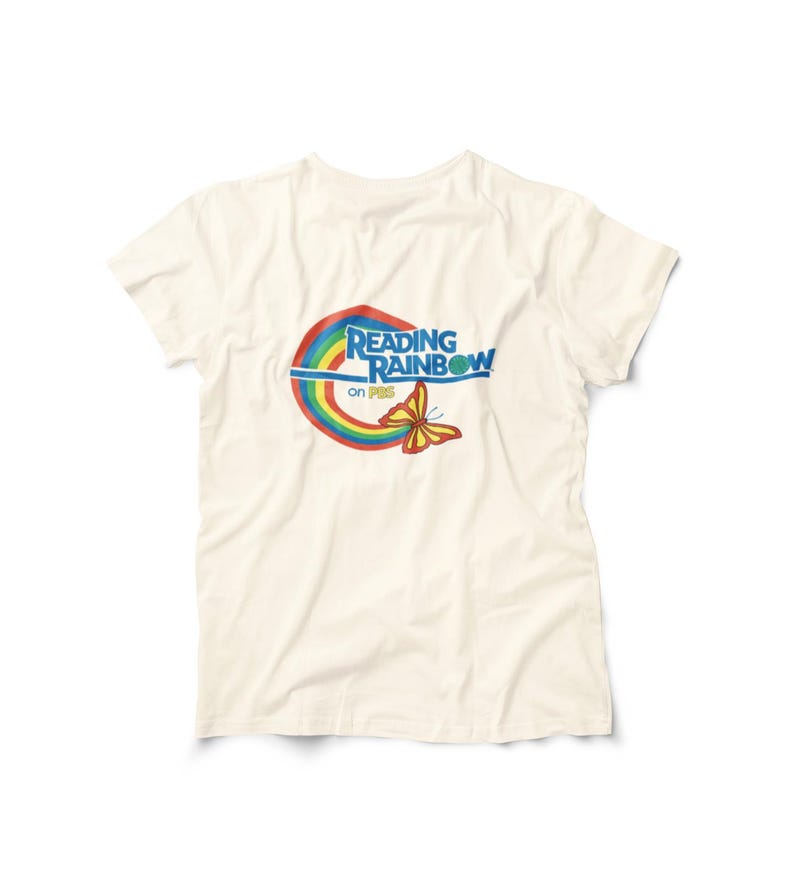 Reading Rainbow Retro Rainbow Butterfly T-shirt | Vintage Logo image 11