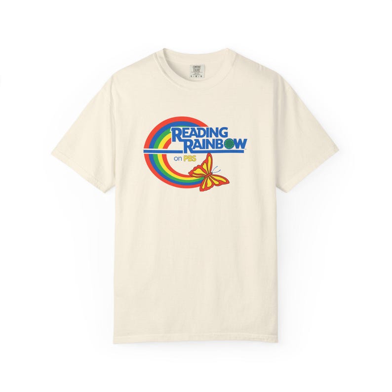 Reading Rainbow Retro Rainbow Butterfly T-shirt | Vintage Logo image 3