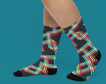 Fun Socks Funky Socks Colorful Socks Novelty Socks 80s Style 90s Style Gen X Socks