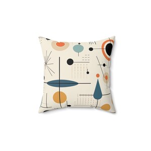 Retro 50s Throw Pillow, Mid-Century Modern Decor image 4