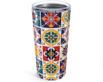 Mexican Talavera Tumbler: 20oz Insulated Fiesta Drinkware