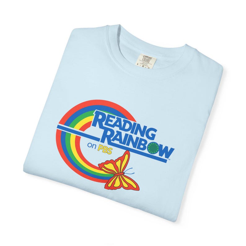 Reading Rainbow Retro Rainbow Butterfly T-shirt | Vintage Logo image 8