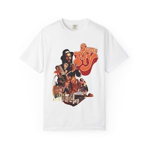 Superfly Blaxplotation 70s Retro Style 1970s Style Unisex Garment-Dyed T-shirt