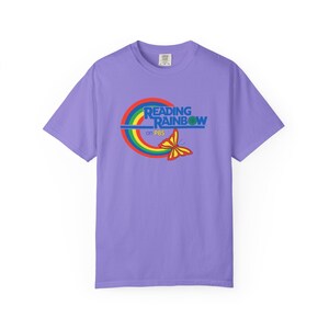 Reading Rainbow Retro Rainbow Butterfly T-shirt | Vintage Logo image 4