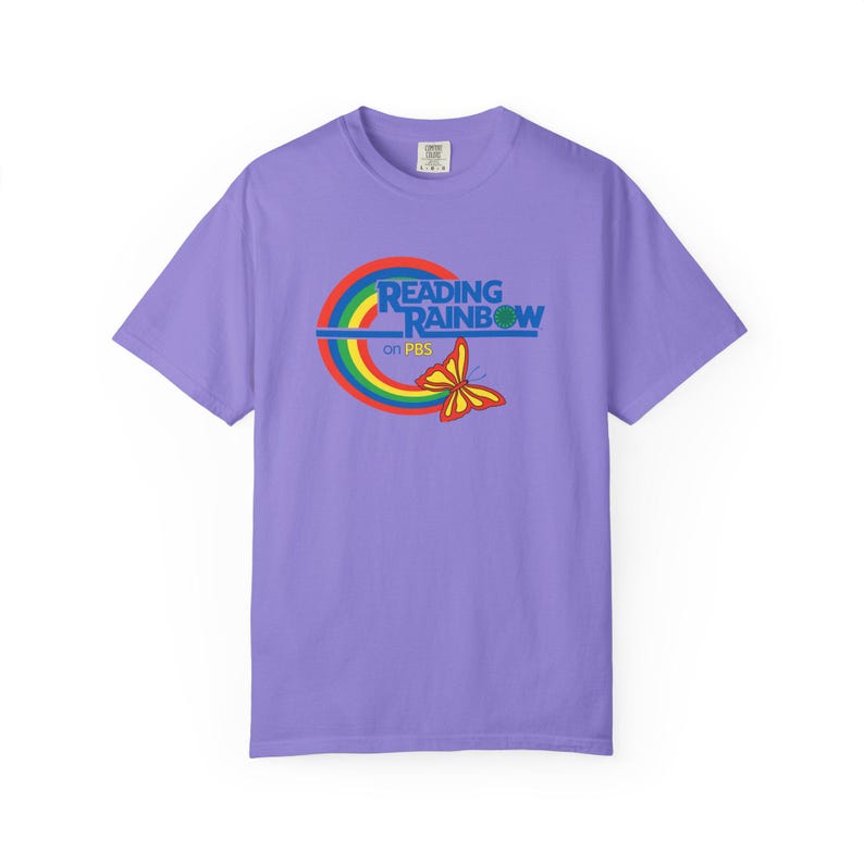 Reading Rainbow Retro Rainbow Butterfly T-shirt | Vintage Logo image 4