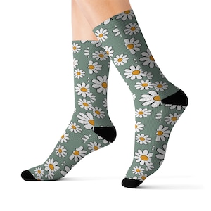 Daisy Socks Floral Socks Funky Socks Womens Socks Wife Socks Novelty Socks