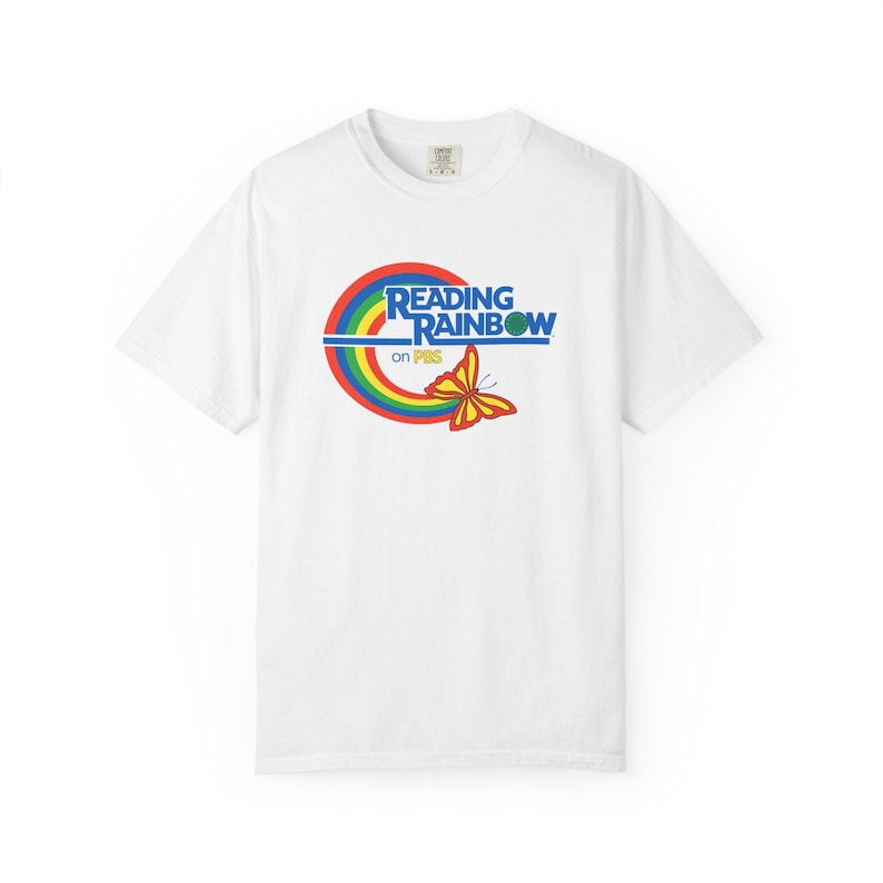 Reading Rainbow Retro Rainbow Butterfly T-shirt | Vintage Logo image 2