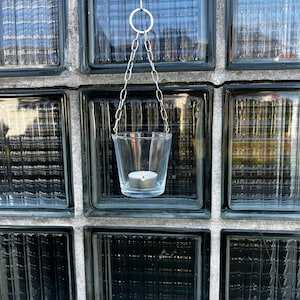 Hanging tealight - decoration - handmade - tealight glass, lantern, candle holder - sustainable, minimalist holder for candles
