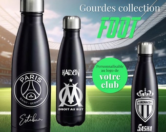 Gourde isotherme personnalisée club de foot | bouteille isotherme personnalisée club de foot | équipes de foot | cadeau personnalisé