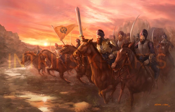The Sikh Khalsa Fauj (Banda Singh Bahadur Film ver.) A2 Canvas Print