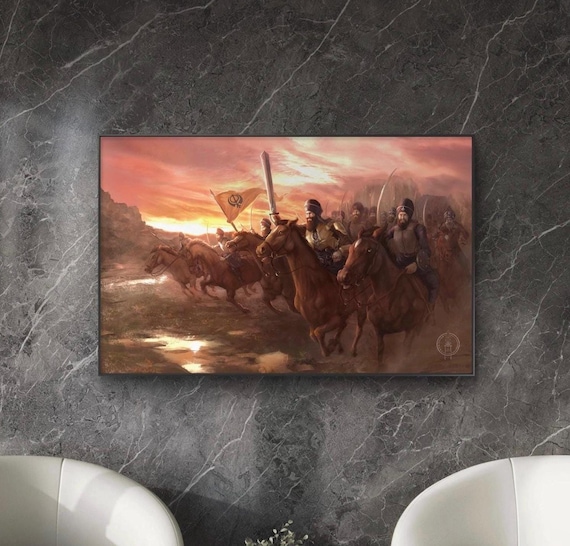 The Sikh Khalsa Fauj (Banda Singh Bahadur Film ver.) A2 Canvas Print