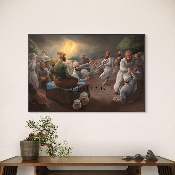 Guru Tegh Bahadur's Darbar Ambushed by Dhir Mal - Fine Art Print