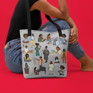 African American Professional Women Tote Bag| Proud Black Brown Woman Gift| Afrocentric Bag| Black Pride| Black History 365| Black Owned