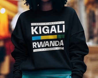 Rwanda Shirt for Black Man Wanderlust Sweatshirt for Rwanda Travel TShirt Memento Kigali Rwanda Gift 4 African American Family Black Owned
