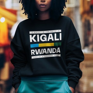 Rwanda Shirt for Black Man Wanderlust Sweatshirt for Rwanda Travel TShirt Memento Kigali Rwanda Gift 4 African American Family Black Owned