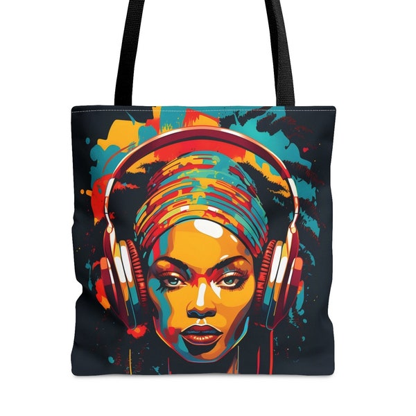Black Woman African Tote Bag| Sistas Travel Bag| Brown Girl Weekender Bag| Ethnic Shopping Bag| Black Girl Tote Bag| African Woman Tote Bag