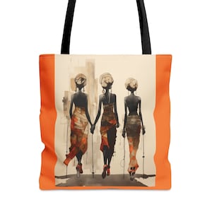Black Woman Artistic African Tote Bag| Brown Girl Weekender Bag| Ethnic Bag| Black Girl Tote Bag| Sistas Travel Bag| African Woman Tote Bag
