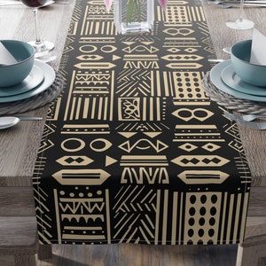 Modderdoekdecoratie| Boho modderdoek woondecoratie | Rustieke modderdoek Afrikaanse print | Kwanzaa-decoraties | Etnische tafeldecoraties| Zwart eigendom