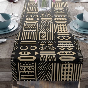 Mud-cloth  Décor| Boho Mudcloth Home Decor | Rustic Mud Cloth African Print | Kwanzaa Decorations | Ethnic Table Decorations| Black Owned