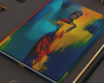 Divine Goddess Journal Personalized | Black Woman Art Notebook Spiral or Hardcover | Melanin Queen Gift