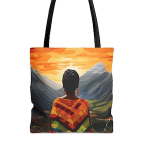 Black Woman African Tote Bag| Brown Girl Bag| Afrocentric Bag| Black Girl Tote Bag| Sistas Travel Bag| African Woman Tote Bag| Black Owned