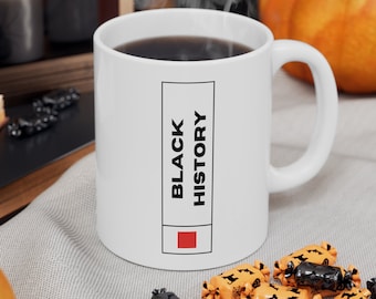 Tasse minimaliste BlackHistory Month Black | Tasse en céramique de la période Histoire des Noirs | Cadeau culture noire | Cadeau 4 homme afro-américain noir