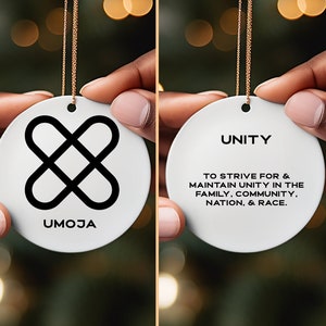 Kwanzaa Ornaments| Kwanzaa 7 Principles of Ornaments Double Sided| Kwanzaa Decorations| African American Christmas Ornaments| Black Owned