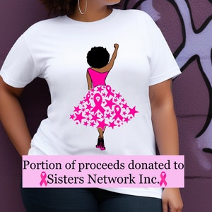 T-shirt afro-américain d'espoir de cancer du sein de Sistas| Chemise noire de soutien du cancer du sein pour femme | Tshirt cancer fille noire| Entreprise noire