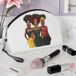Afroamerikaner Frau Vegan Leder Make-up Tasche | Braune Mädchentasche| Schwarze Frau Umhängetasche| Schwarze Mädchen Tasche| Schwarzer Shop