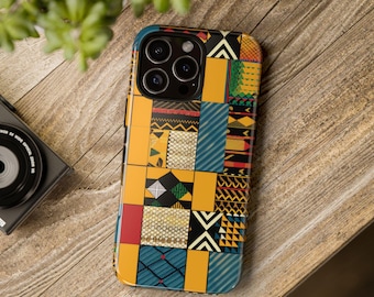 Funda para teléfono con vibrante diseño étnico afroamericano / iPhone 16, Samsung S24, Pixel 9, 8 / Funda con arte afroamericano / Regalo de cultura negra / Empresa propiedad de personas negras
