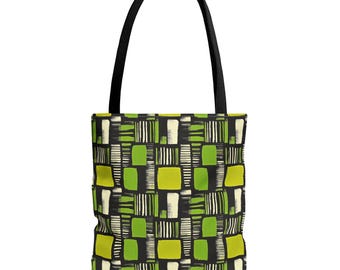 Green Mudcloth Art Tote Bag | Afrocentric Reusable Tote | Cultural Gift for Her