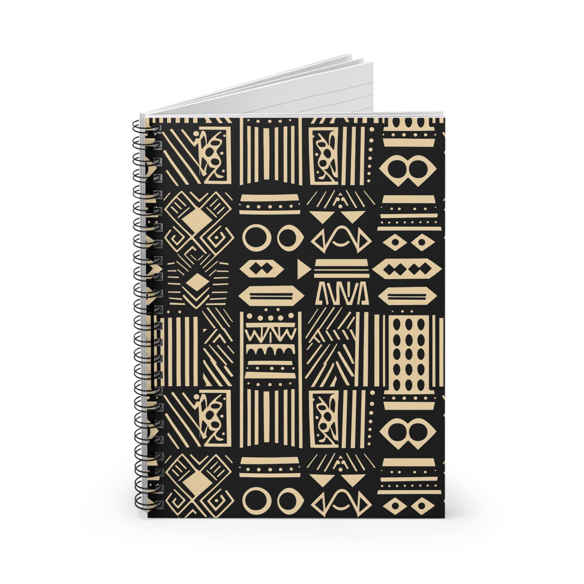 African Mud Cloth Spiral Bound Journal | Black Girl Magic Notebook | Gift 4 African American Woman or Man| Gift for Black Teen | Black Owned