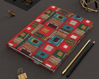 Afrocentric Patchwork Hardcover Notebook | Personalized Manifestation Journal | Cultural Pattern Gift Customized