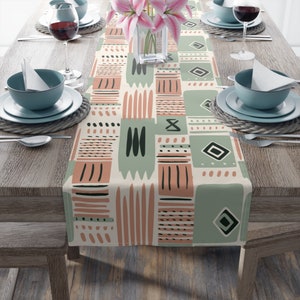 Boho Sage Green Mud Cloth Home Decor| Mudcloth Ethnic Décor| Contemporary African Mud-Cloth Table Linens| Sage Green Decor| Black Owned