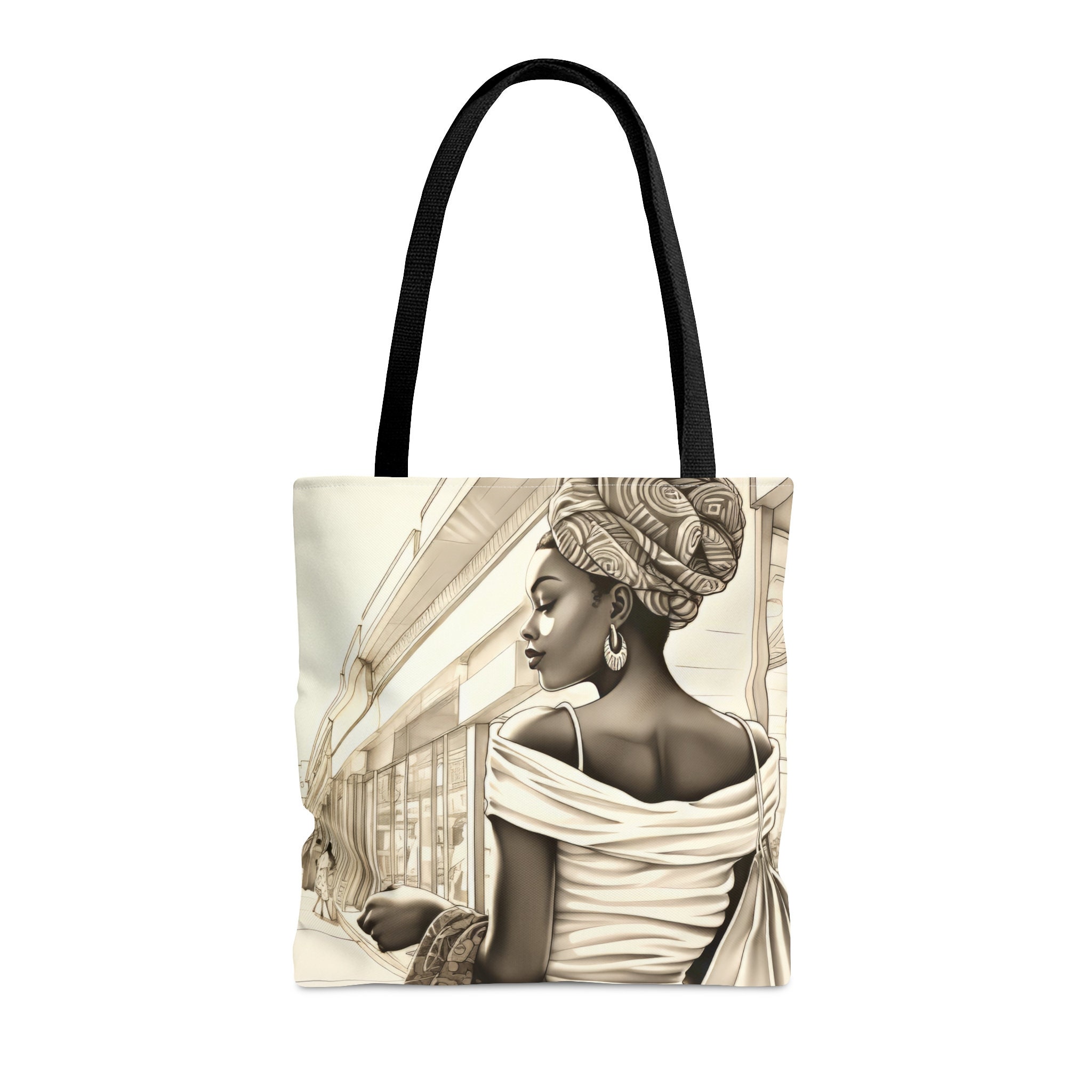 Sophisticated  Totebag, Tshirts, and Hoodies - African American Lady in Headwrap main image 1
