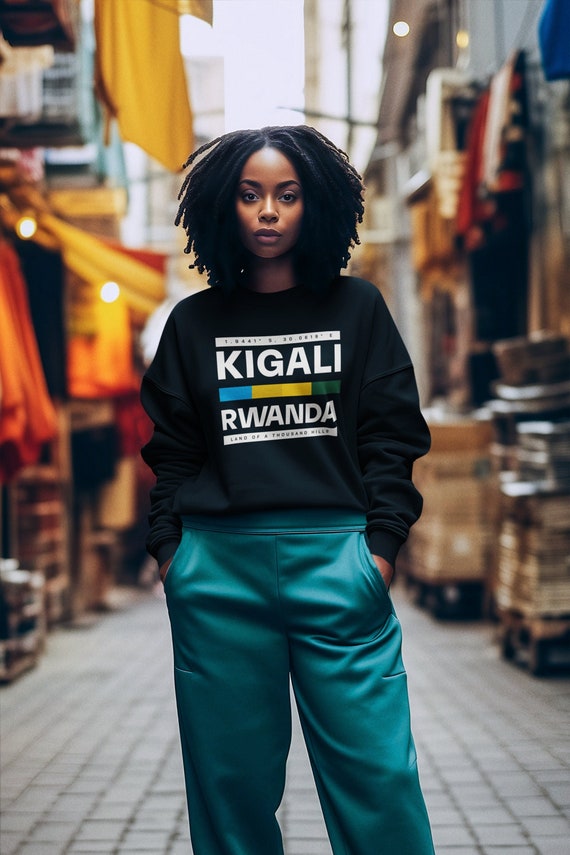 Rwanda Shirt for Black Man Wanderlust Sweatshirt for Rwanda Travel TShirt Memento Kigali Rwanda Gift 4 African American Family Black Owned