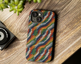Funda para teléfono con diseño afrocéntrico multicolor y original / Funda con arte de cuentas africanas / Funda para iPhone, Samsung, Pixel / Regalo de arte étnico para mamás negras / Propiedad de personas negras